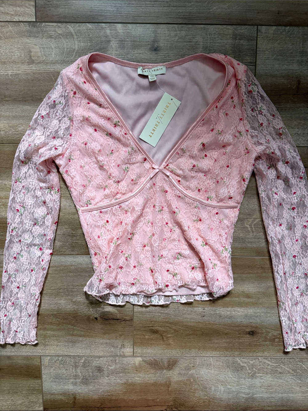 Pink long sleeve with lace